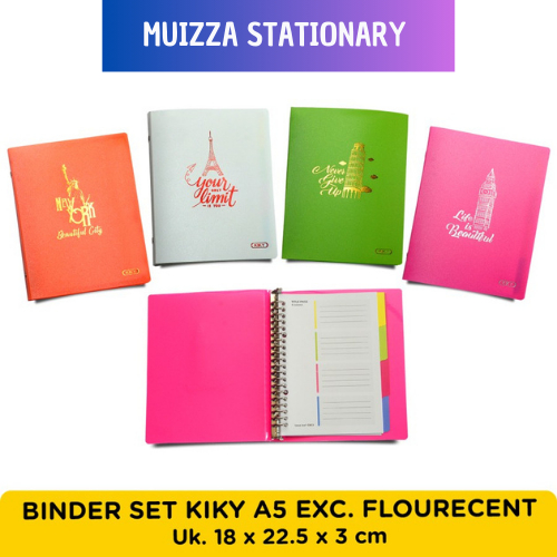 

KIKY Binder Set A5 Exclusive Fluorescent (Uk. 18 x 22.5 x 3 cm)