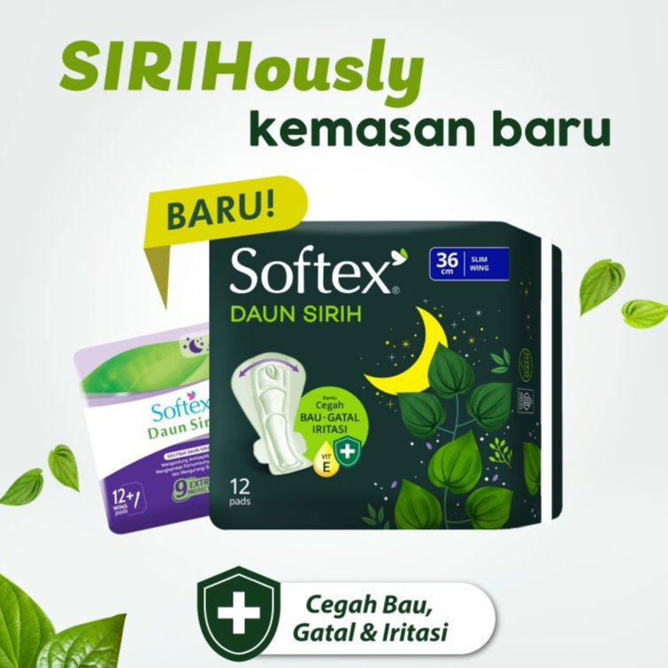 Softex Daun Sirih + Vitamin E 36Cm 6pads/12pads (1)