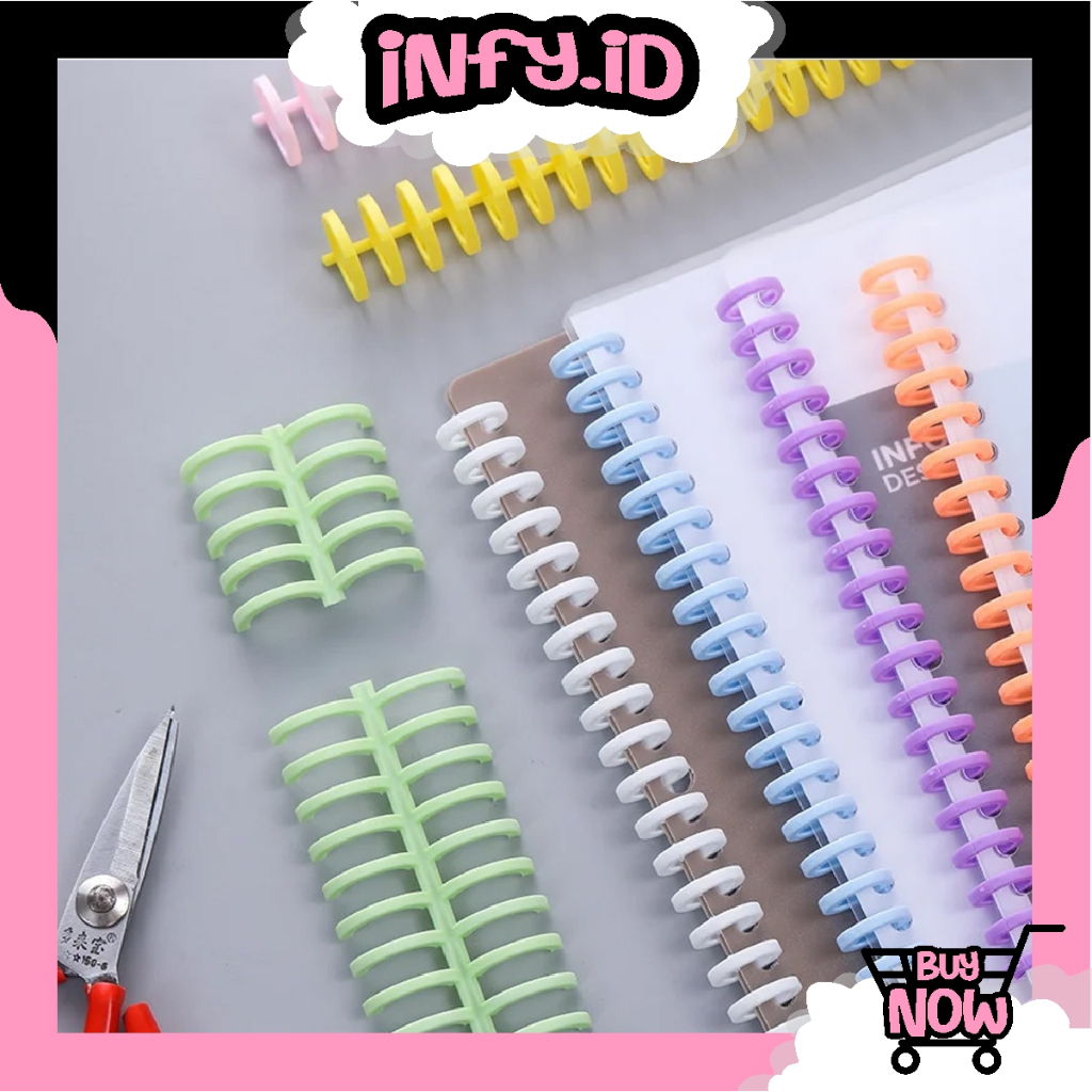 

INFY - Ring Binder DIY Ring Binder Plastik Spiral 30 Lubang Untuk Loose-leaf paper A4 B5 A5 A6 A7 S113