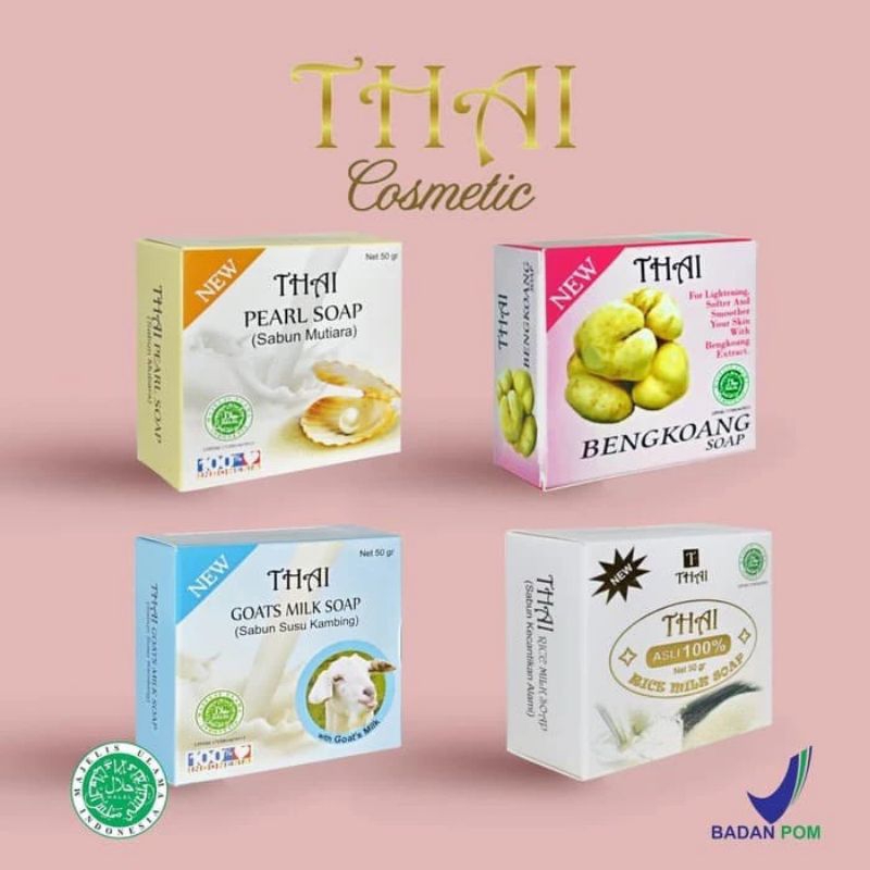 THAI Rice Milk Soap | Goats Milk Soap | Pearl Soap | Bengkoang Soap 50gr - Sabun Mandi Batang