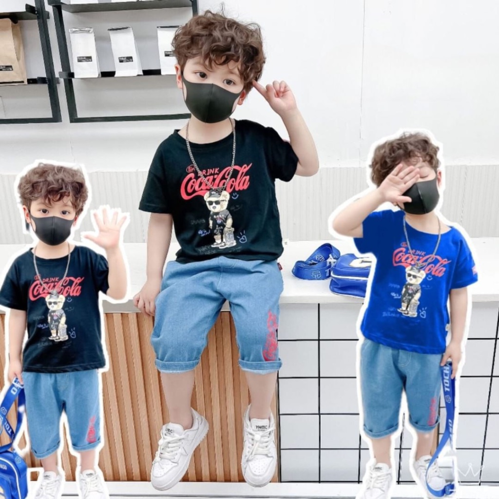 Setelan Bear Swag Cola Drink || Anak Laki Laki