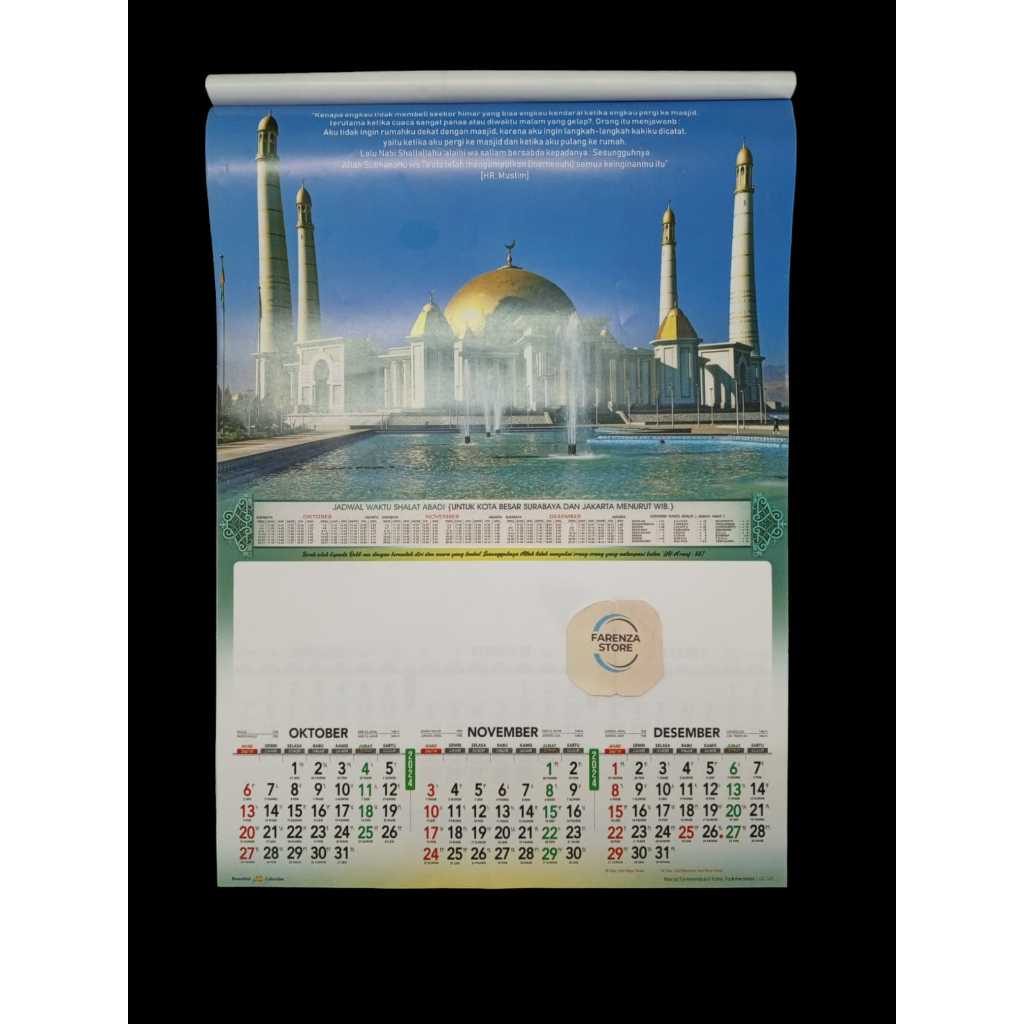 

Kalender Dinding Triwulan 2024 Motif Mesjid Lonjong AO 145