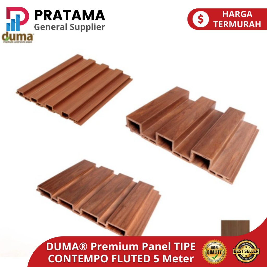 Panel dinding WPC Duma Flutted Contempo 5 Meter | surabaya