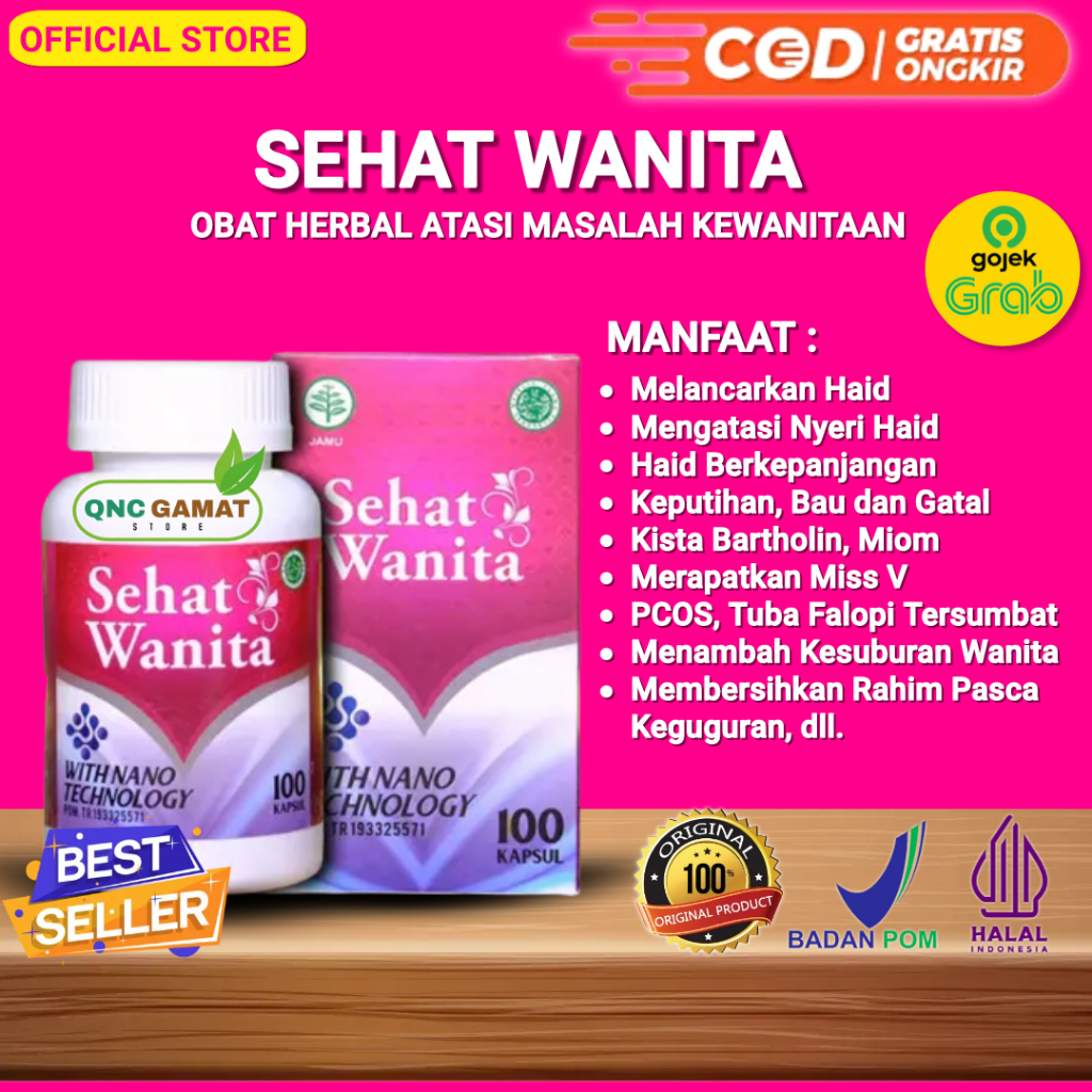 SEHAT WANITA Obat Gatal Pelancar Haid Menstruasi Herbal Promil Program Hamil Sehat Wanita Original