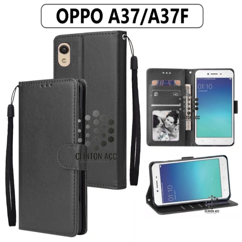 CASE HP OPPO A37 A37F FLIP WALLET LEATHER DOMPET KULIT SOFTCASE PREMIUM FLIP COVER SARUNG BUKA TUTUP