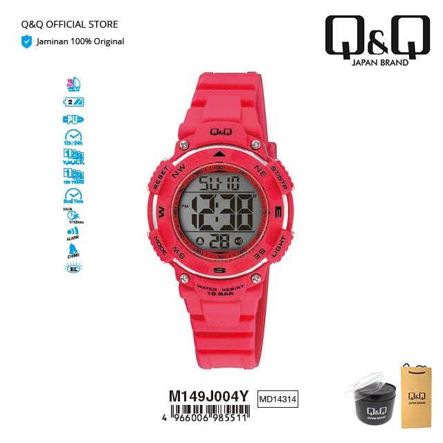 Q&Q QnQ QQ Original Jam Tangan Casual Digital Karet - M149 M149J Tahan Air Flash Sale