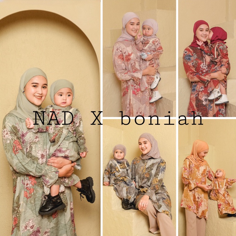 TERBARU⚡ Baju Couple Set tunik gamis Ibu Anak Bayi balita