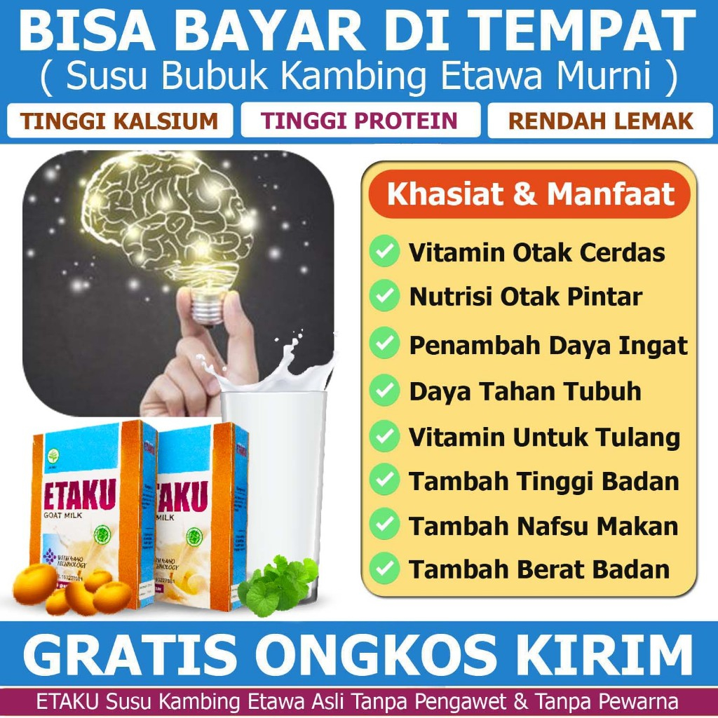 Vitamin Otak Anak Cerdas Pintar Obat Penambah Daya Ingat Nutrisi Otak Susu Peninggi Badan Nafsu Maka
