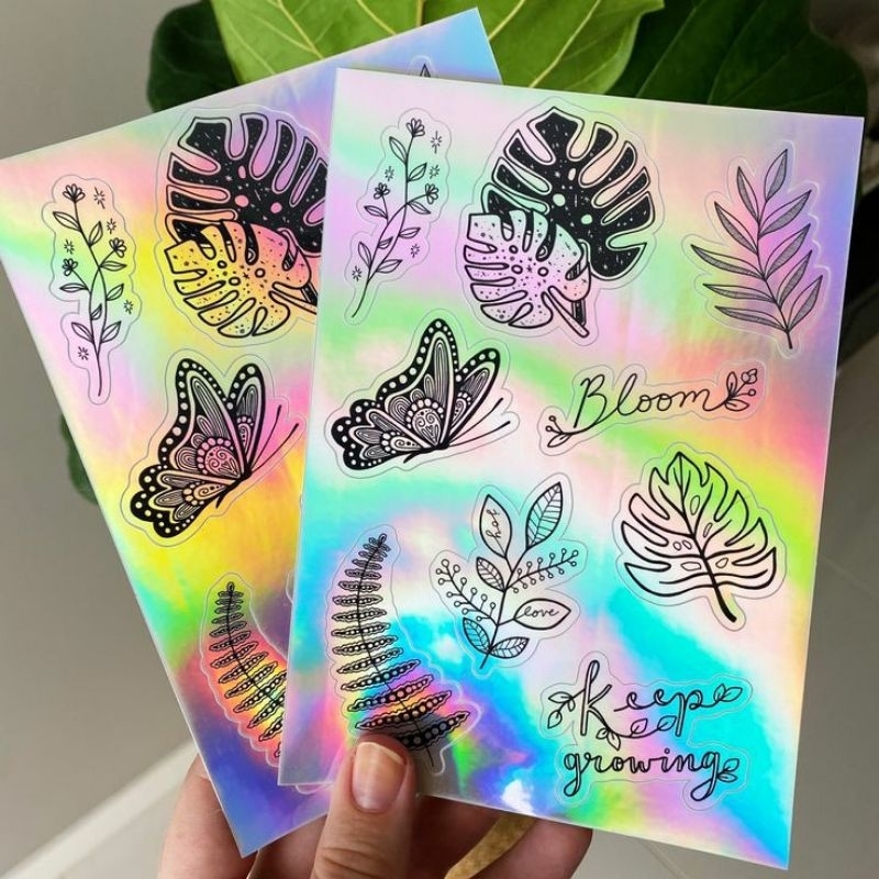 

Stiker Set Daun Monstera Hologram - Stiker Floral Hologram