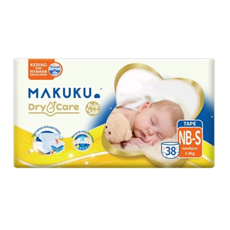 MAKUKU PEMPERS DRY CARE NB38/M30/L28