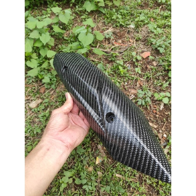 Cover/pelindung knalpot karbon yamaha mio m3, mio Gt, mio S, karbon celup WTP. bukan Stiker
