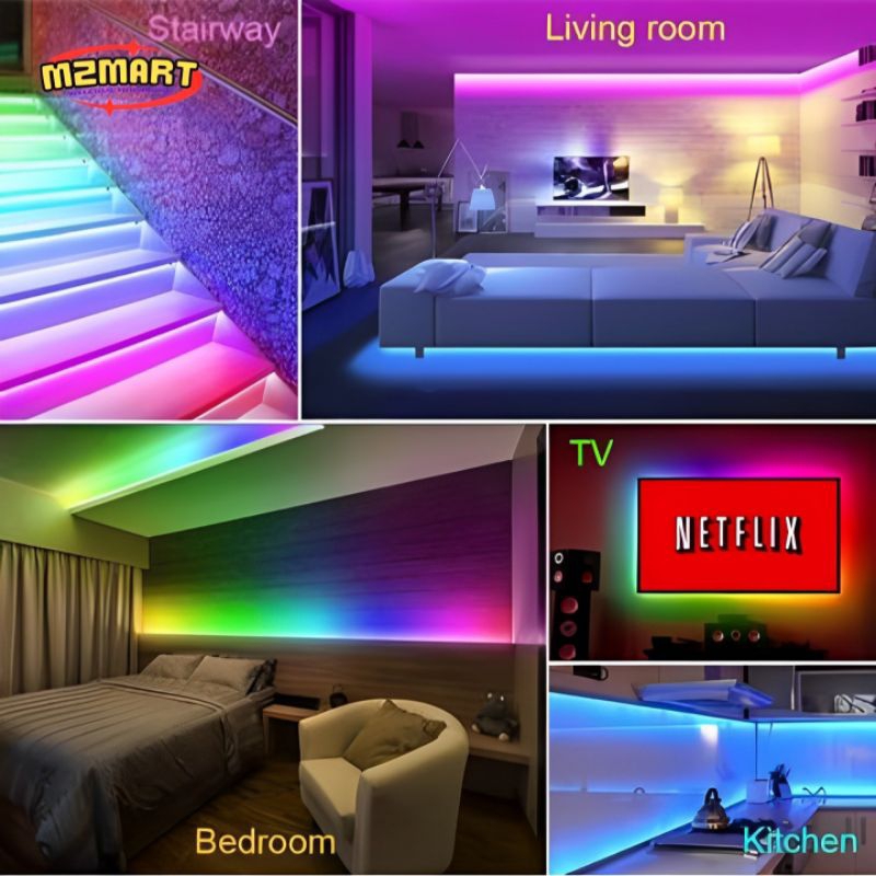 Lampu LED Strip Gaming Lamp Lighting Hiasan Mobil Motor Kamar Tidur Tempel Dinding Dekorasi