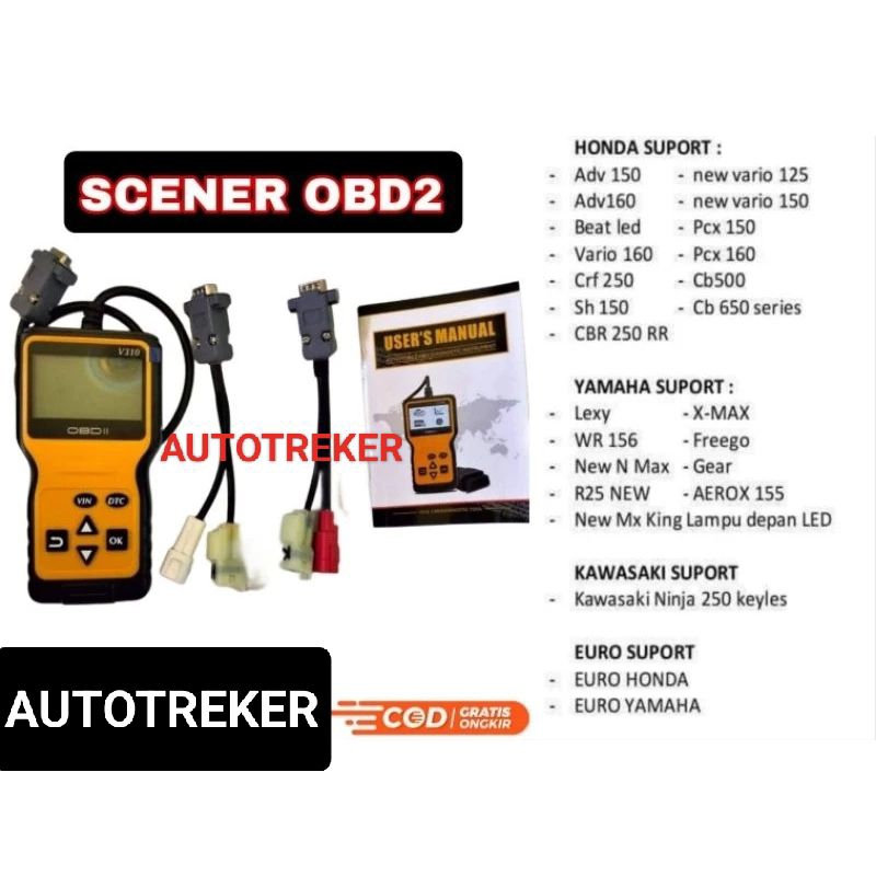 SCANNER SCANER OBD 2 MOTOR INJEKSI UNIVERSAL