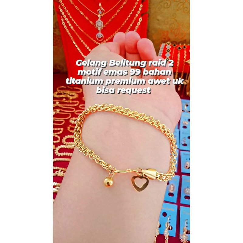 gelang raid 2 belitung motip emas