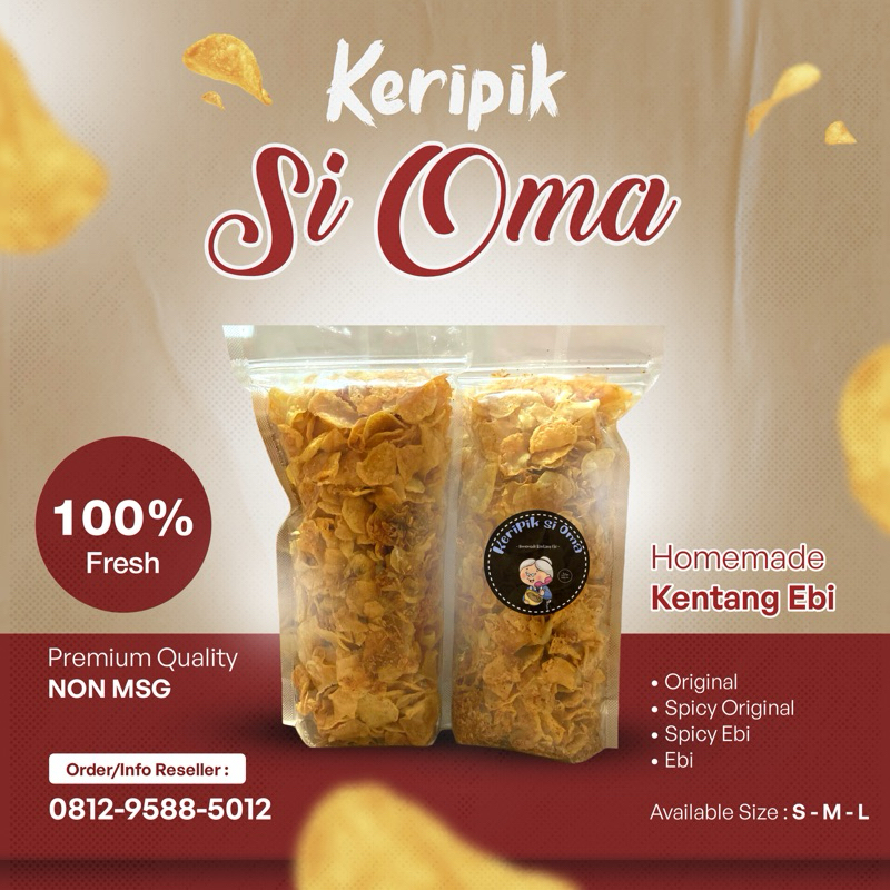 

Keripik Kentang Ebi Si Oma 250gr (Homemade) | Keripik Kentang Ebi | Potato Chips Homemade