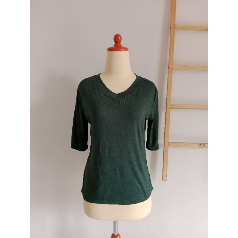 kaos hijau botol polos/kaos wanita murah/baju murah