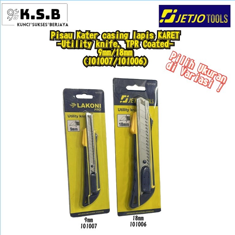 

Pisau Cutter Kater Body lapis karet 9mm/18mm / Utility Knife AUTO LOCKING body karet JETJO TOOLS / LAKONI PRO (101006/101007)