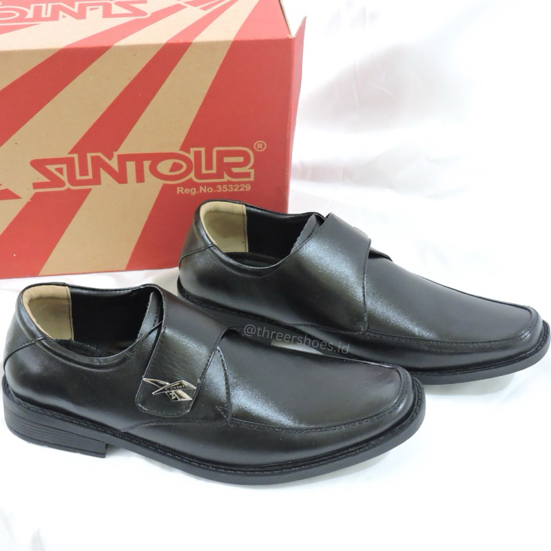 Sepatu Pria Casual Formal Kerja Kantor Suntour APL 03 Hitam Original 100%
