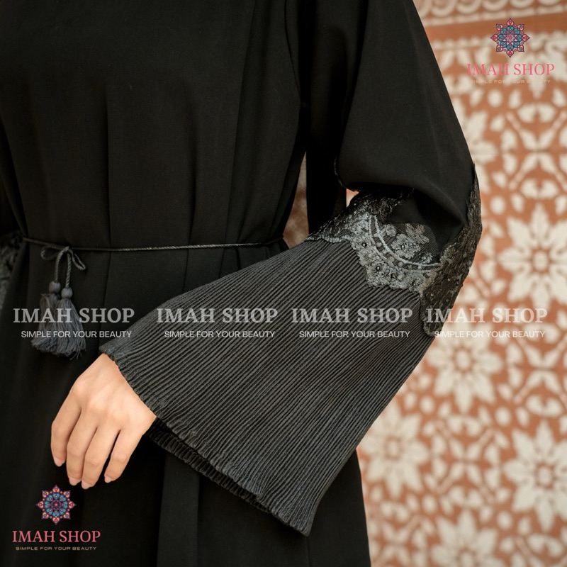 Abaya Gamis Turkey Hitam Dress Plisket Maxi Arab Saudi Bordir Zephy Turki Umroh Dubai Turkey 947 By Imah Shop