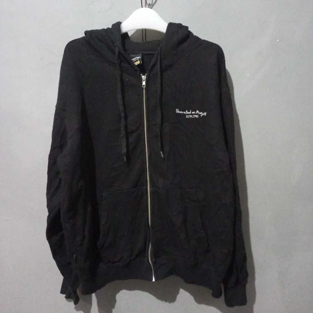 Hoodie Zipper Compagno Sweater Hoodie hitam compagno