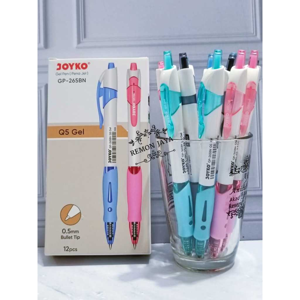 

( ISI12 PCS) Gel Pen Pulpen Pena Joyko GP-265BN Q5 Gel 0.5 mm