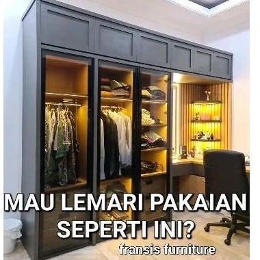 lemari pakaian lemari baju mewah premium custom multiplek blockboard hpl