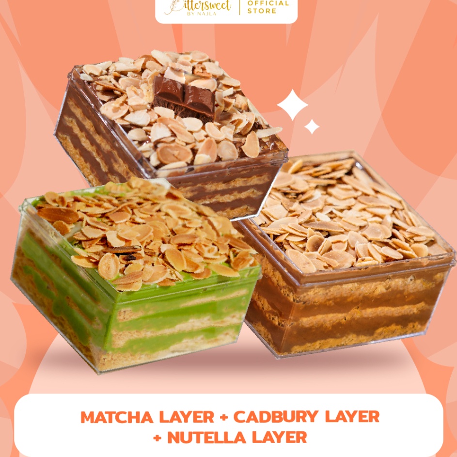 

Baru Bittersweet by Najla - Bundling Choco Milk Layer, Matcha Layer & Choco Hazelnut Layer ➣✷✮
