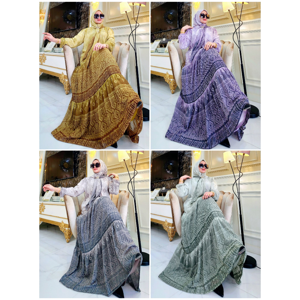 New Silvia Set Original By Avrilia Hijab / Gamis Set Hijab terbaru / Gamis Mewah / Gamis Kekinian / 