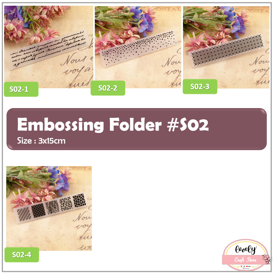 

LovelyCraftStore | S2 - Embossing folder Emboss Folder Small 3*15cm untuk dekorasi kartu scrapbooking journal mahar etc