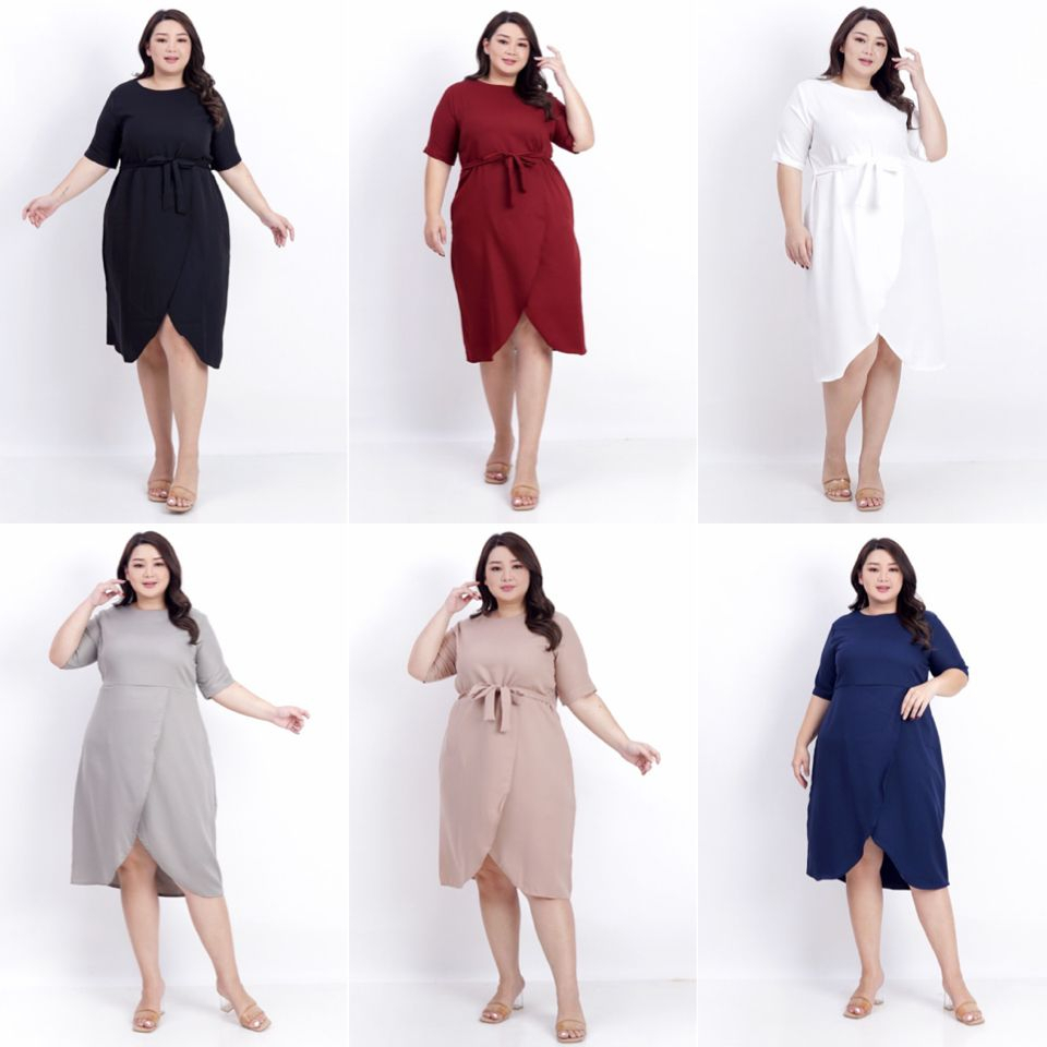 DRESS WANITA JUMBO BIGSIZE LD 120cm BAJU DRESS PESTA KERJA KANTOR 031 PLUS OVER SIZE XXL XXXL BAJU H