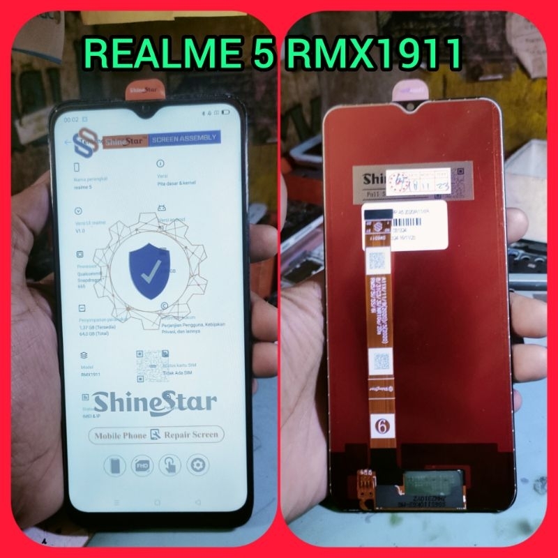 Lcd Touchsreen Ts Fulset Realme 5 Seri hp RMX1911