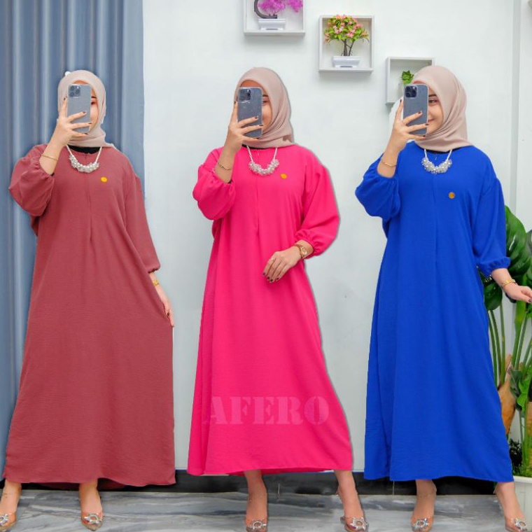 ⚡XPRESS⚡ Fathia Dress 7/8 / Dress Gamis Busui Ld 124Cm / Midi Dress Wanita Muslim Terbaru