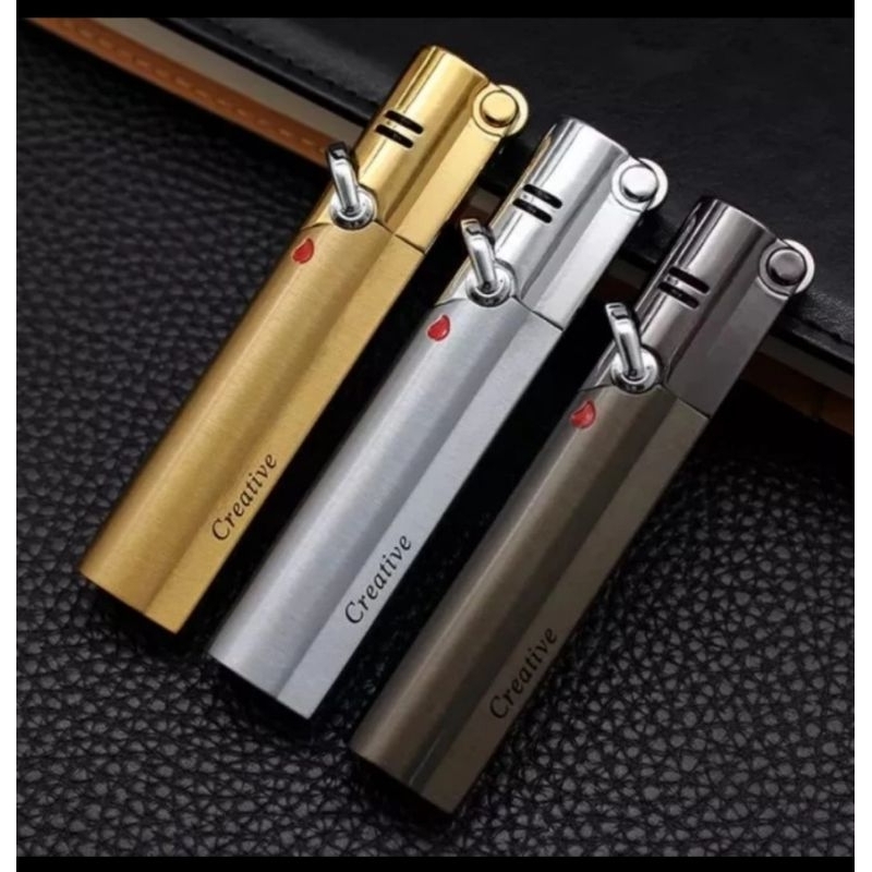 Cod Korek Api Las Stik Creative Korek Gas Isi Ulang Jd-241 Silver