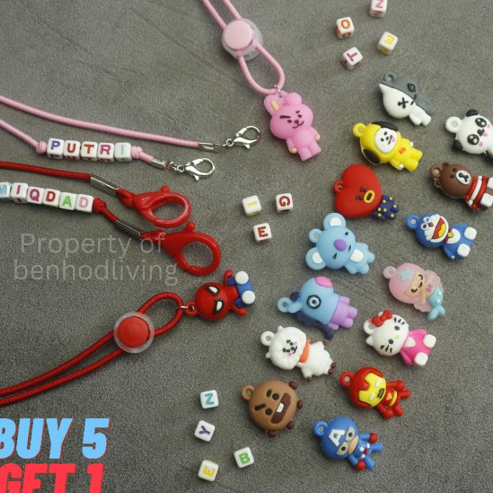 Terkini Tali Masker Anak (60cm) BT21 Custom Nama - Strap Masker BTS.