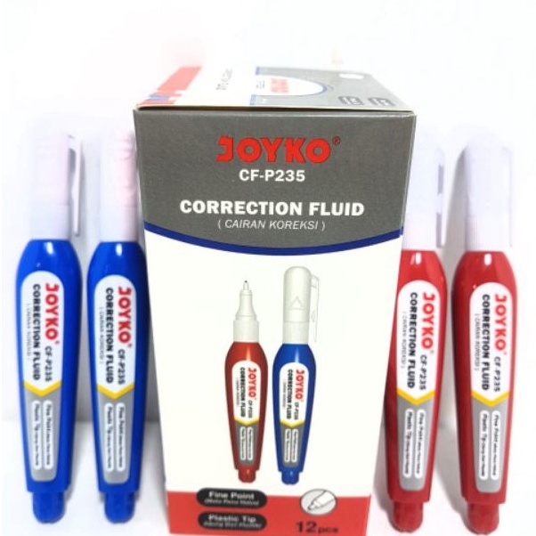 

➦✫✢ Harga Grosir ( 1kotak/12 pcs) Correction Fluid Joyko CF-P235