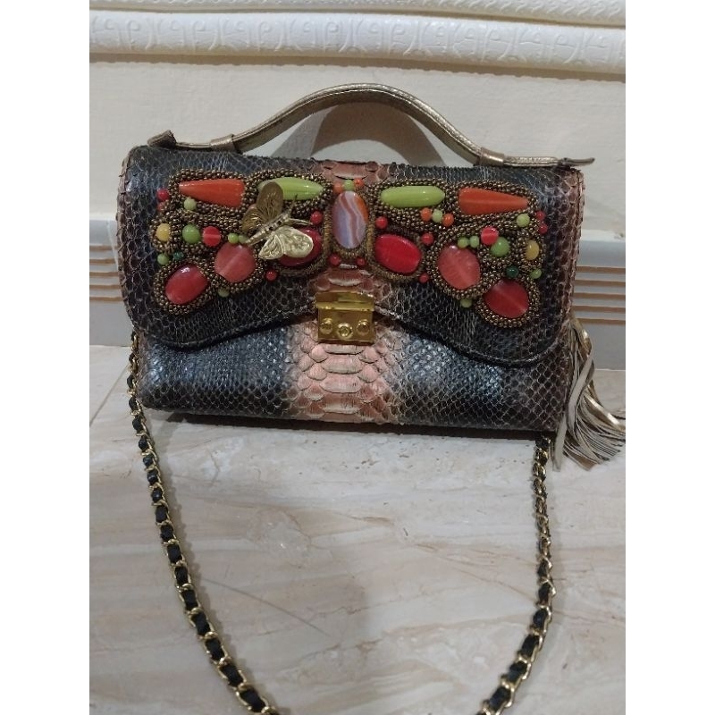 tas pesta kulit ular pyton