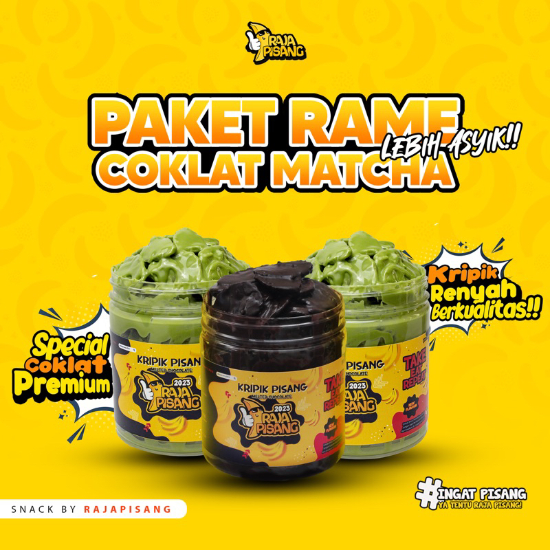 

Paket Rame Isi 3 Toples Kripik Pisang Coklat matcha Greentea Lumer snack Cemilan bananachips