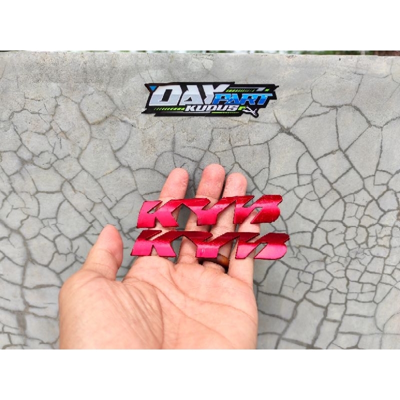 EMBLEM KYB ZETO LOGO KYB ZETO TIMBUL KYB ZETO LOGOS KYB ZETO TULISAN KYB ZETO BAHAN ALUMUNIUM ALMUNI