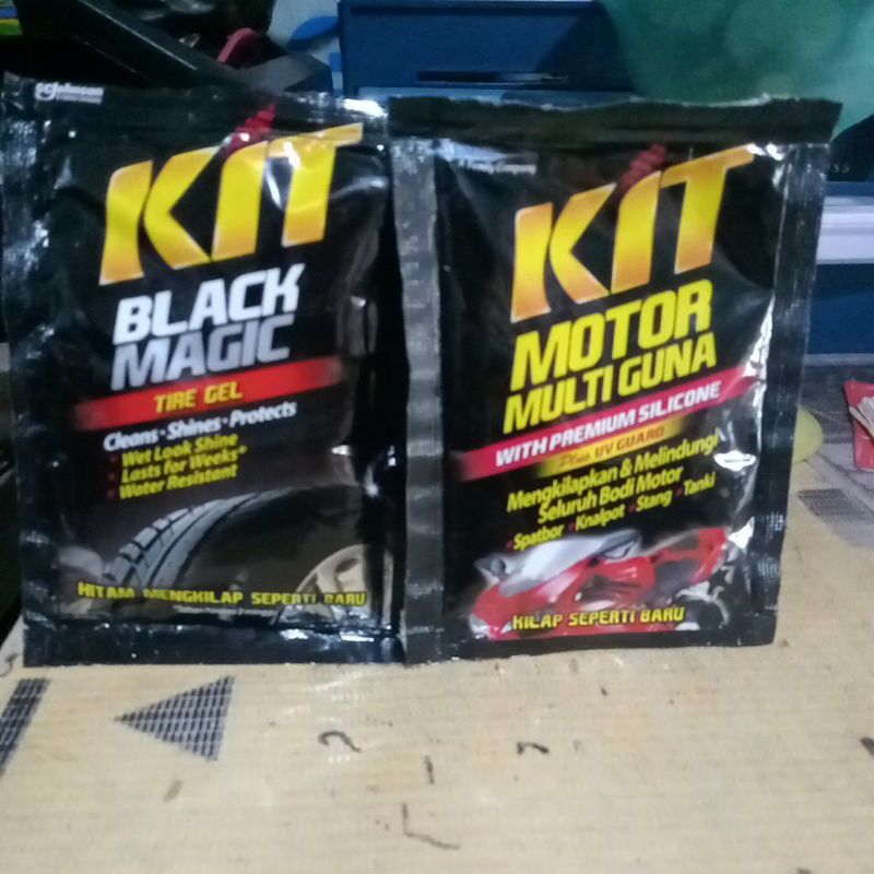 kit black magic dan kit multi guna pengkilat body dan ban motor anda