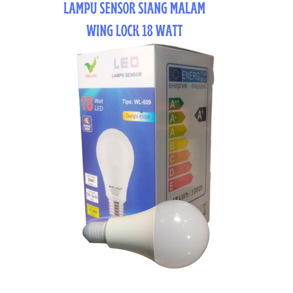 LAMPU LED SENSOR CAHAYA 18 WATT WING LOCK LAMPU SENSOR CAHAYA OTOMATIS LED