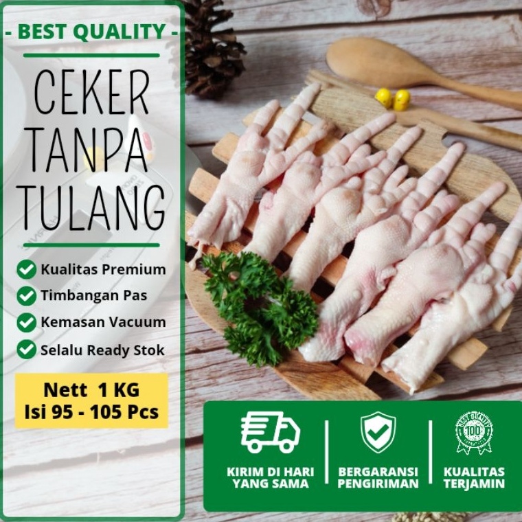 

❄️ READY STOK ❄️ Ceker Tanpa Tulang 1 Kg | Boneless Chicken Feet Korean Food | Daging Ceker Ayam Broiler Segar Tanpa Tulang