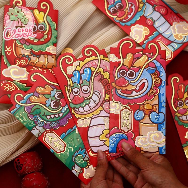 

ANGPAO 3D ISI 6 CUTE DRAGON IMLEK 2024 sincia kuping naga hongbao lucu