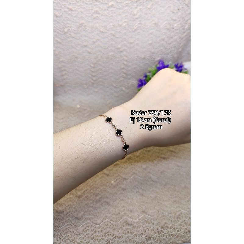 EMAS GELANG SERUT EMAS 17K KADAR 750 GELANG SERUT BUNGA GELANG SERUT EMAS ASLI GELANG SERUT VNCLF