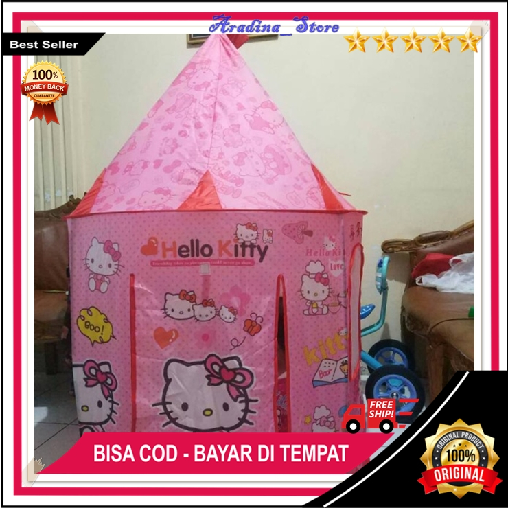 Mainan Tenda Istana Mandi Bola Anak Perempuan / Tenda Castle Karakter Hello Kitty Murah Ukuran Muat 