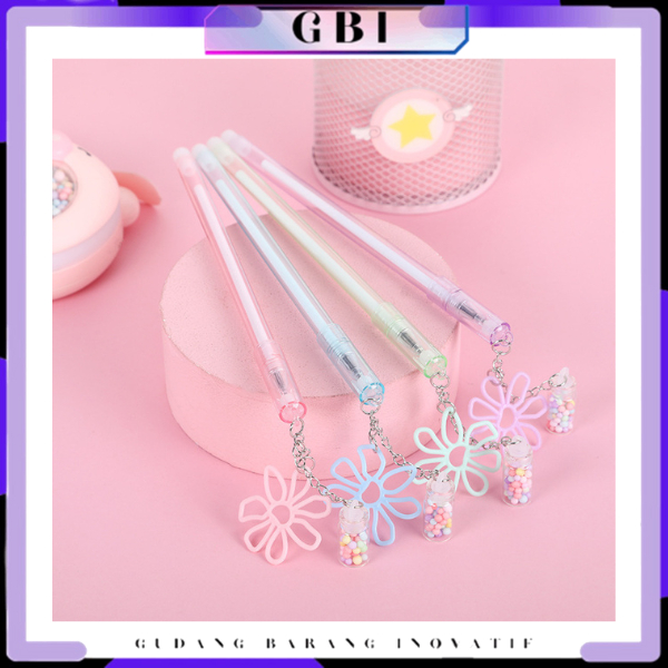 

GBI Bolpen Unik warna pastel cute Bola Salju Warna Warni Alat Tulis Kantor Pulpen Lucu Aesthetic Pena Gantungan Botol Bunga Fancy Pen Pena Gel