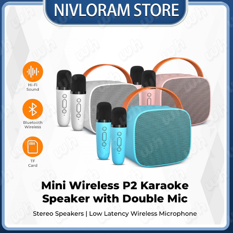 Portable Speaker Bluetooth Karaoke Mini Naxen P2 Extra Bass + Mic Wireless