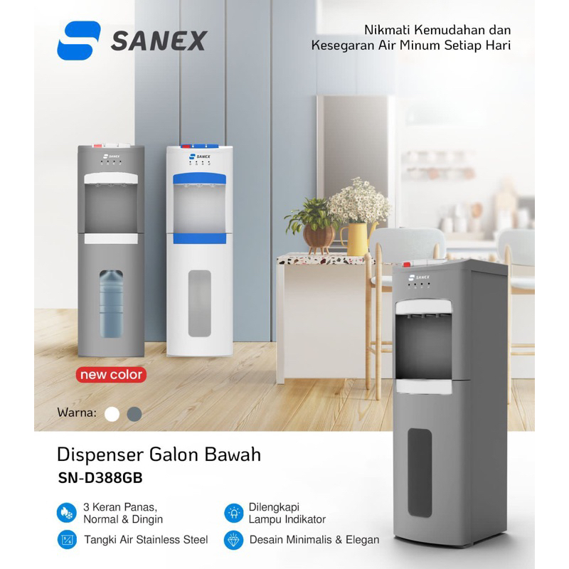 SANEX Dispenser Galon bawah D388GB / Dispenser 3 keran