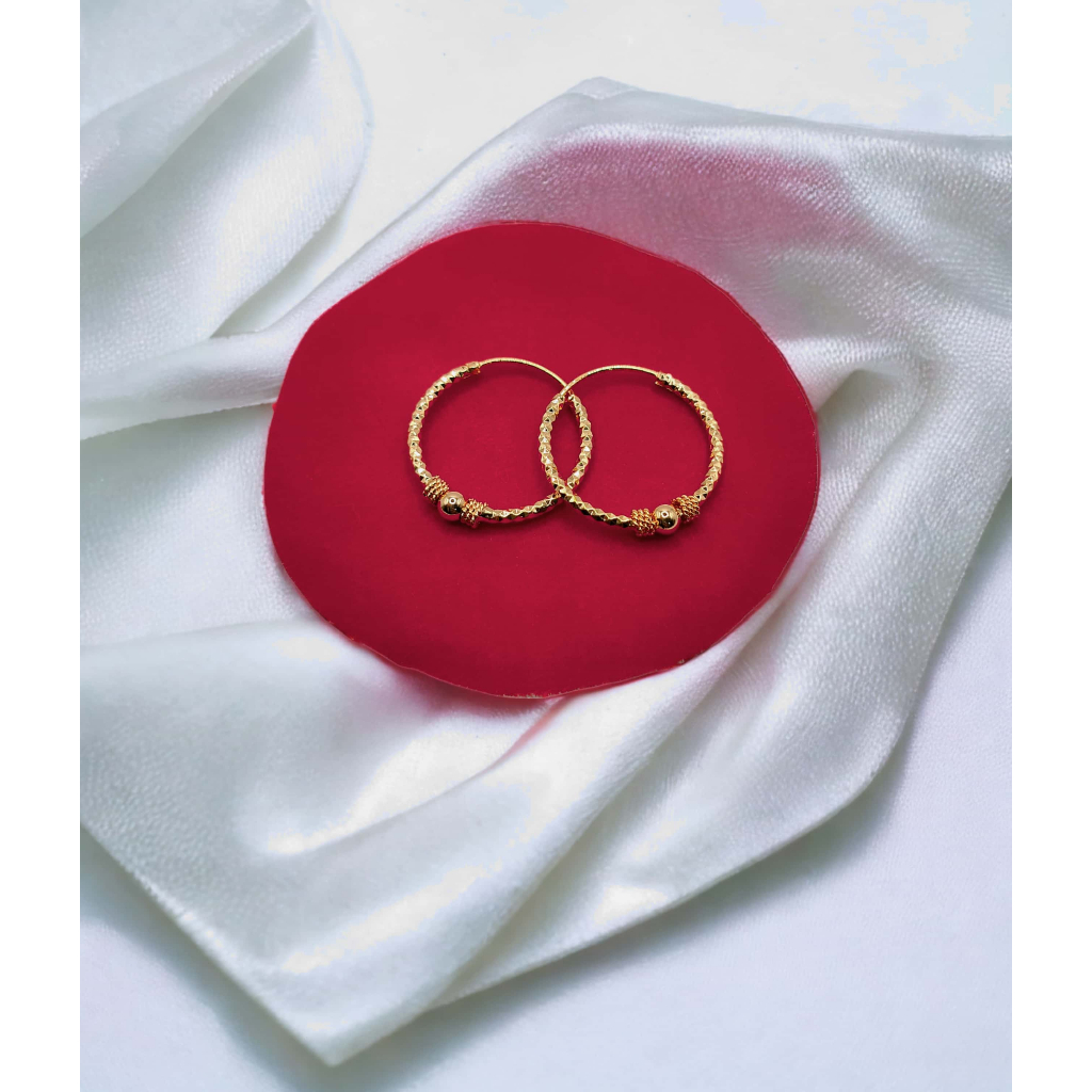 anting gipsi motif ukir dengan variasi bola ukuran anting 25 mm