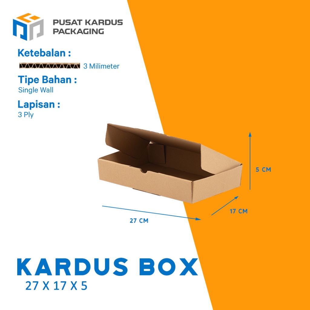 

Kardus Diecut Packaging Polos 27x17x5