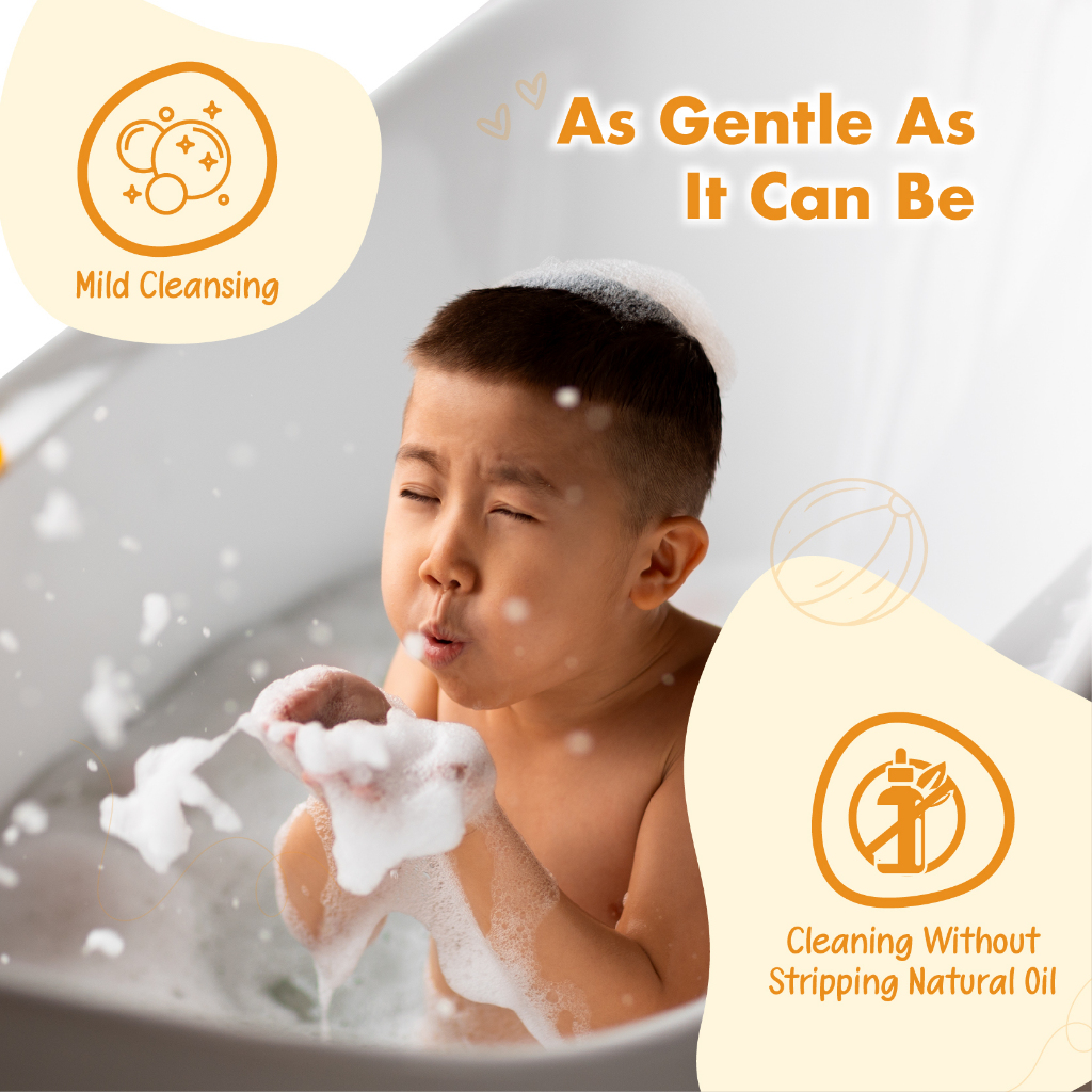 BerryC Creme Head to Toe Wash Kids Care Natural Sabun &amp; Shampo 3in1 Perawatan Kulit Sensitif Anak Aman Untuk Eczema Sensitive Skin Kering Dry Normal Active Harum Wangi Soap Shampoo Baby Kids Children Care Organic Organik Rambut Pelembab Moisturizer Creamy